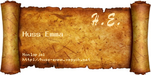 Huss Emma névjegykártya